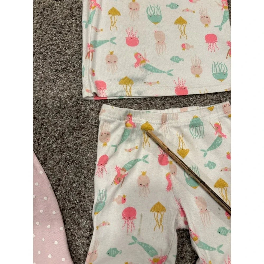 Lot Of 4 Toddler Girls Carter's Pajamas Sz 4T